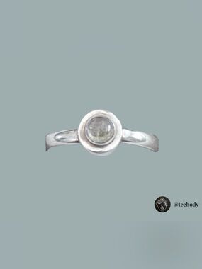 Vintage Y2K Sterling Silver Moonstone Bezel Ring Size 5.5 NWT